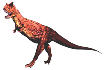 dinosaur with short arms and horns