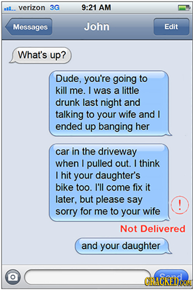 fake blocked text message error