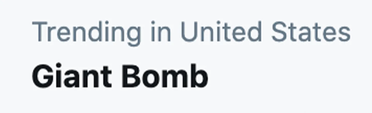Trending in United States Giant Bomb 