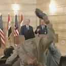 Shoe Attack Lesson #1: Bush Has Mortal Kombat Reflexes