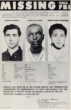 Missing poster for Chaney, Goodman, and Schwerner