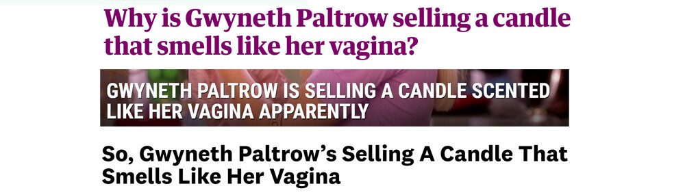 Vagina candle headlines