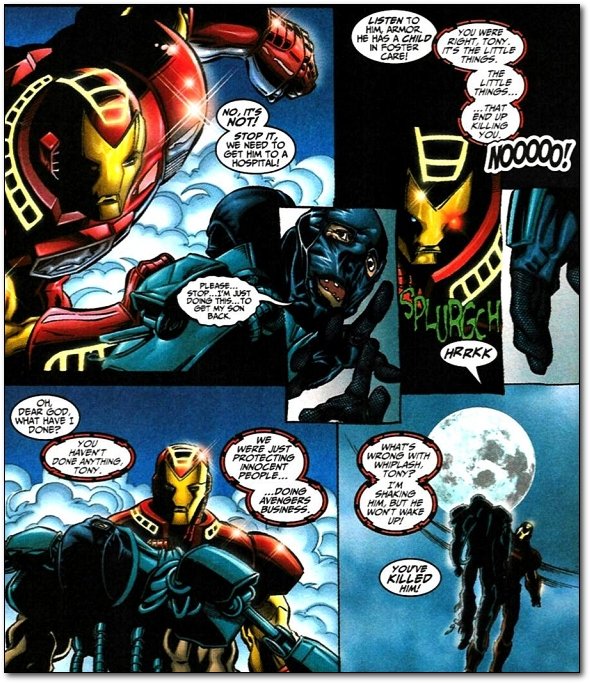 LISTEN TO HIM ARMOR you WERE HE HAS ACHILD RISHT, TONY IN FOSTER IT'S THE LITTLE CARE! THINGS. THE LITTLE THINGS... THAT NO Is END UP NOT! KILLING STO