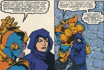 Thanos speaking to Death