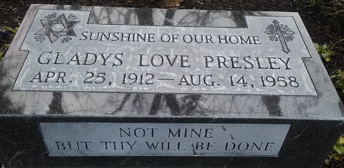 Gladys Presley footstone