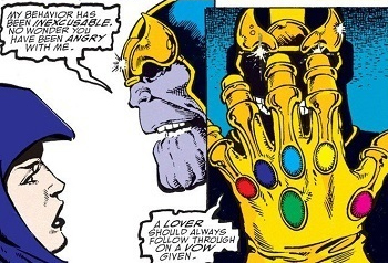 Thanos speaking to Death