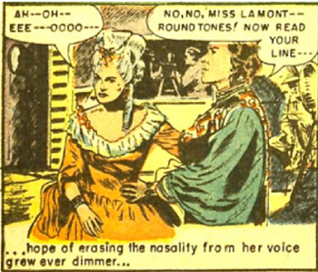 AH-0H-- NO,NM LAMONT-- EEE---0000-.- ROUND TONES! NOW READ YOUR LINE-.. hope of era sing the nasality from her voice grew ever dimmer...