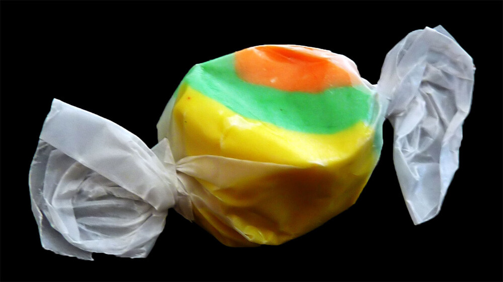 Colorful wrapped salt water taffy