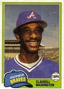 A ARR 6000 TOPPS OUTFIELD BRAVES CLAUDELL WASHINGTON