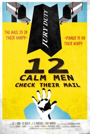 THE MAIL IS IN THEIR HANDS- -DINNER IS ON THEIR MINDS JURYDUTY 12 CALM MEN CHECK THEIR MAIL LEE 1 CERB BERLE G VAROHAALL IA WIREN. BERNELD E SONEY LME