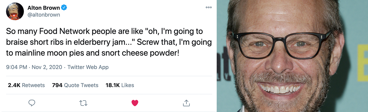 Correction: Celebrity Chef Alton Brown is the Other Twitter Hero We Need Today 