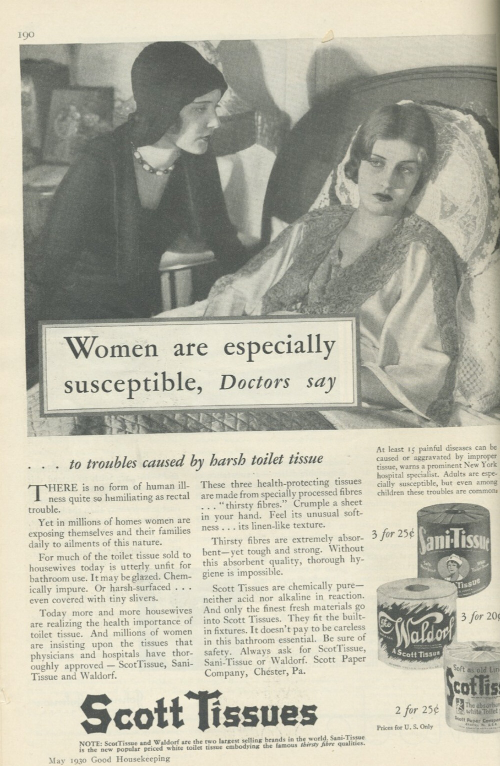 1929 toilet paper ad