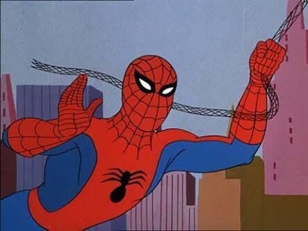 Spider-Man swinging - Spidey's Bonkers '60s Cartoon All The Spider-Man Memes Came From