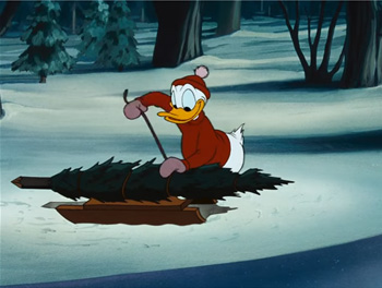 Donald Duck with a tree