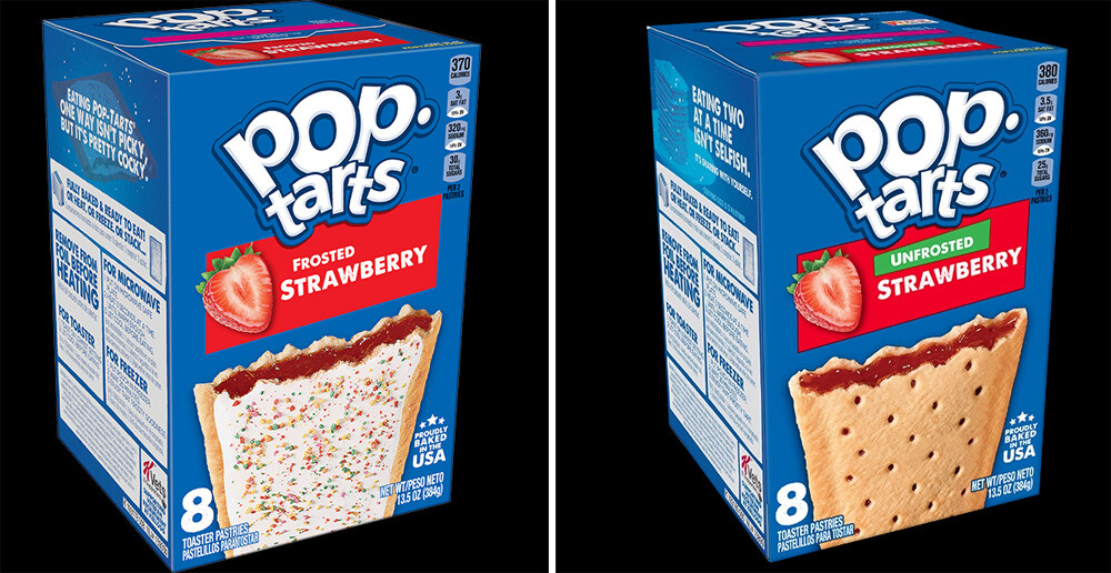 strawberry pop-tarts frosted and unfrosted