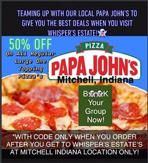 4 Lessons You Learn While Trapped In A Haunted House (For Work) - a Papa Johns' coupon for a haunted house in Mitchell, Indiana