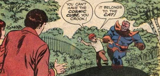 Thanos takes the Cosmic Cube from a kid