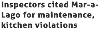 Inspectors cited Mar-a- Lago for maintenance, kitchen violations 