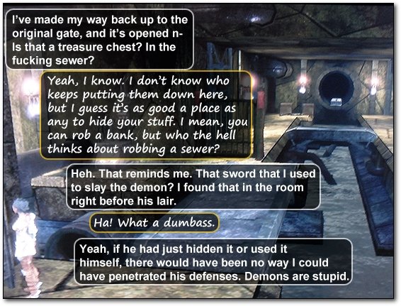 I've made my way back up to the original gate, and it's opened n- Is that a treasure chest? In the fucking sewer? Yeah, know. don't know who keeps put