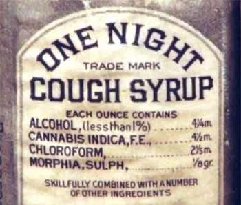 NIGHT ONE TRADE MARK COUGH SYRUP EACH OUNCE CONTAINS ALCOHOL, (less than 4%m CANNABIS INDICA,F 4hm. CHLOROFORM, 2sm MORPHIA, SULPH, ogr. SKILLFULLY CO