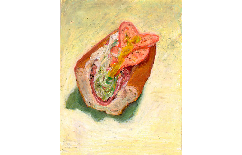 hoagie half 2 oil pastel on paper