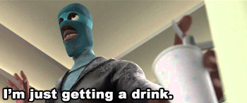 Frozone getting a drink