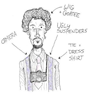 WIG GOATEE UGLY SUSPENDERS CAMERA Te 1 DRESS SHIRT 