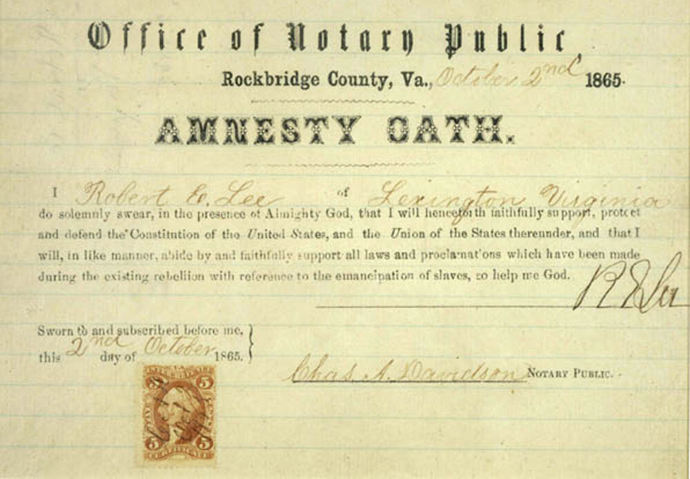 Robert E Lee Amnesty Oath