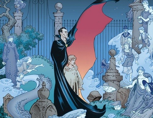 Panel from Graveyard Book comic book adaptation by P. Craig Russell.