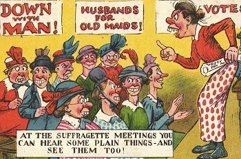 DOWN HUSBANDS VOTE 72090 FoR MAN! OLD MALDSI WOr AT THE SUFFRAGETTE MERTINGS YOU CAN HEAR SOME PLAIN THINGS-ANI SEE THEA Too! 