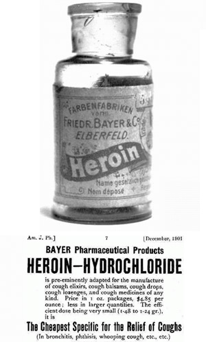 FARBENFABRIKEN vonn. FRIEDR.BAYER &C ELBERFELD.: Heroin Name geseutge C Nom Be depose Aml. Ph.] IDeeember, 1901 BAYER Pharmaceutical Products HEROIN-H