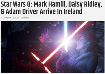 star Wars 8: Mark Hamill, Daisy Ridley, 8 Adam Driver Arrive In Ireland AY V TL20S Scomrees