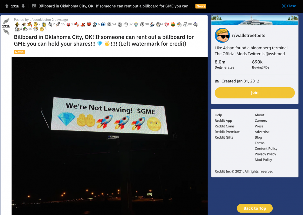 Reddit Stonks Netizens Troll Securities Industry With Brutal Billboards Airplane Banners Cracked Com
