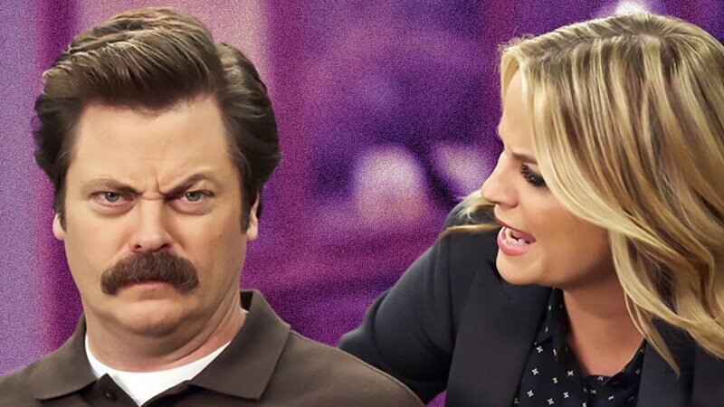 Once Per ‘Parks and Recreation’ Season, Amy Poehler and Nick Offerman Would Uncomfortably Ruin A Take by Making Out