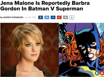 Jena Malone Is Reportedly Barbra Gordon In Batman V Superman By ANDREW STEINBEISER Jue 30 2015 f