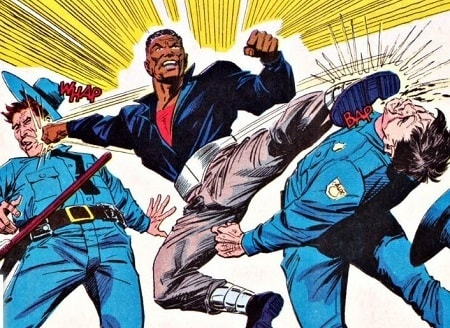 Luke Cage beats police officers