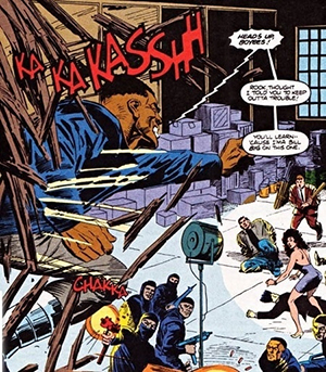 Luke Cage attacking bad guys