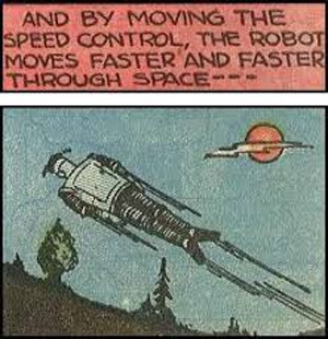 AND BY MOVING THE SPEED CONTROL THE ROBOT MOVES FASTER AND FASTER ThROUGH SPACE: o eu! rea tirs 