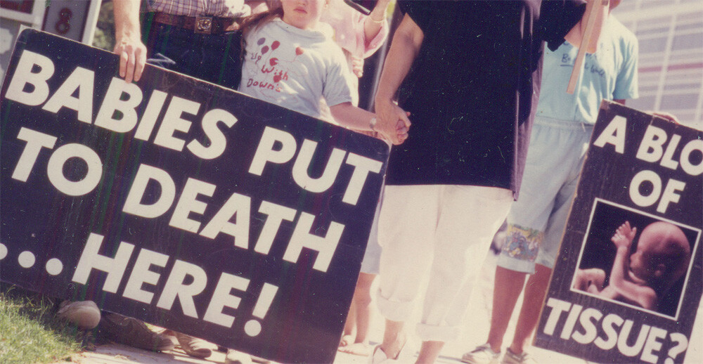 anti-abortion protest, 1986. 