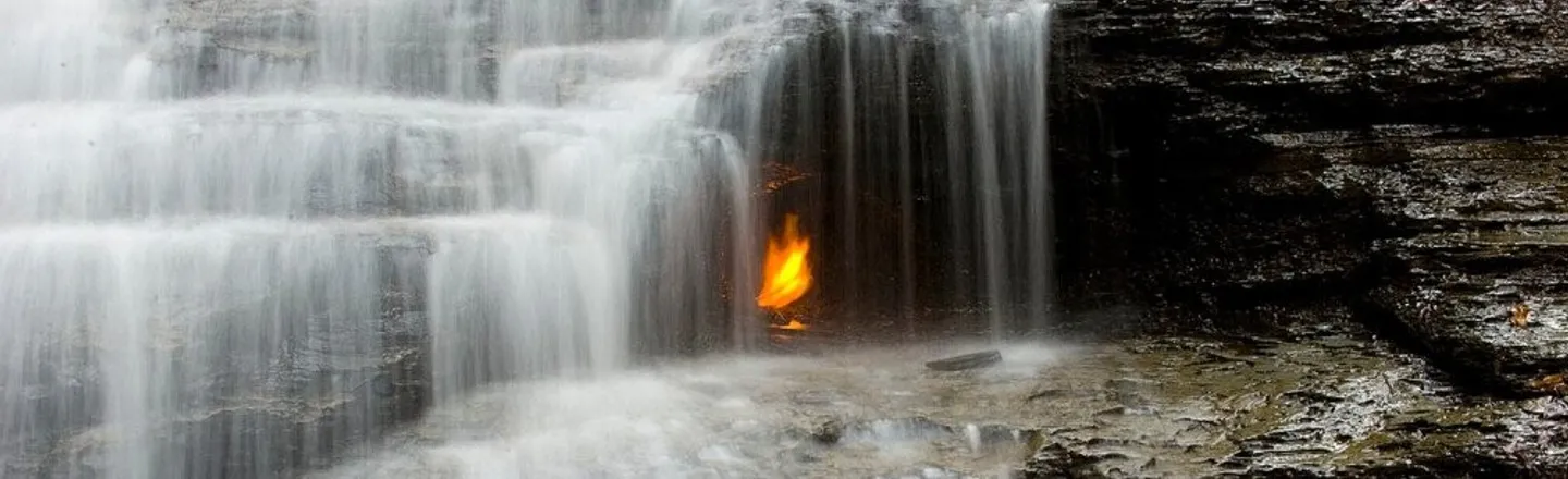 The Mystery Of New York's Eternal Flame (Trapped In A Waterfall)