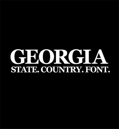 GEORGIA STATE. COUNTRY. FONT. 