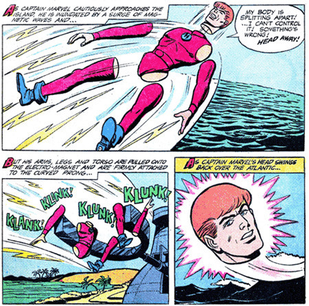 CAPTAON MAEIEL CAUTDOUSSLY APPRCAOIS THE My BOPY IS ISAND NE S AUNTEO BY SUOE OF MAG- SPLITTING APART:! METC MANVEG AND.. CANt CONTROL ITE SOVETHNG'S 