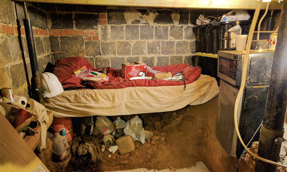 Daniel Beckwitt in the nuclear bunker he and others built under his Bethesda, Md., home.