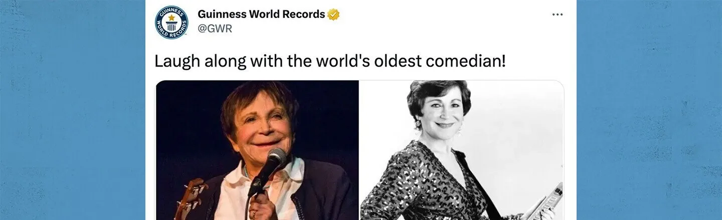 Guinness Book of World Records Names World’s Oldest Female Comedian