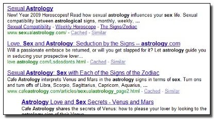 Sexual Astroloqy New Year 2009 Horoscopes! Read how sexual astrology influences your sex life. Sexual compatibility between astrological signs. monthl