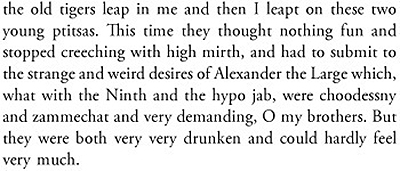 A Clockwork Orange book text