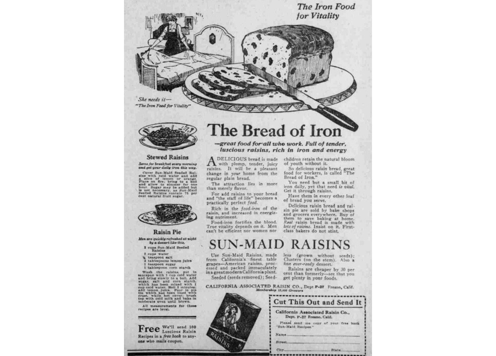 Raisin bread ad