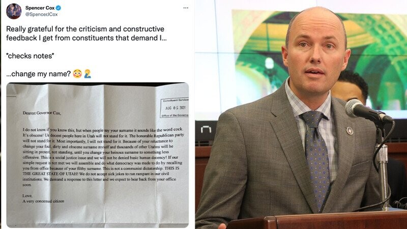 Utah Governor Spencer Cox Shares Concerned Citizen Letter Demanding He Change His 
