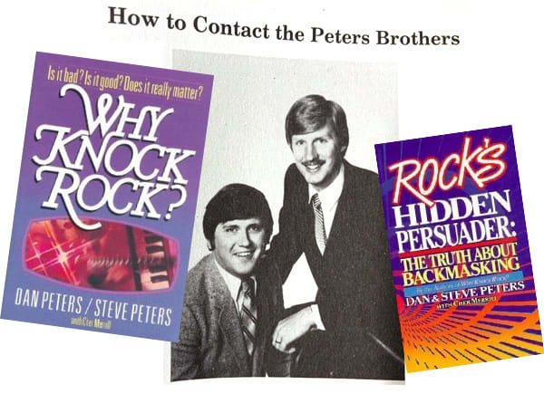 How to Contact the Peters Brothers Is bad? AHY Is it good? Doesit treally malrev? KNOCK ROCK? ROCKSS HIDDeN PERSUADER: ABOUT THE TRUTH BACKMASKING DAN