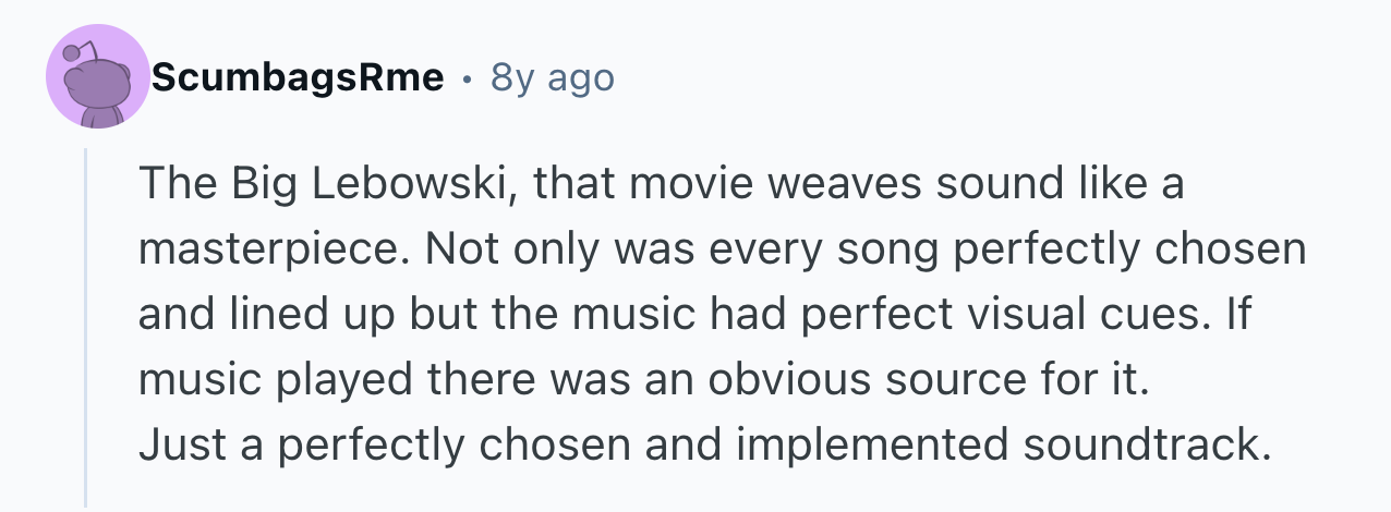 The Big Lebowski soundtrack praised by fan